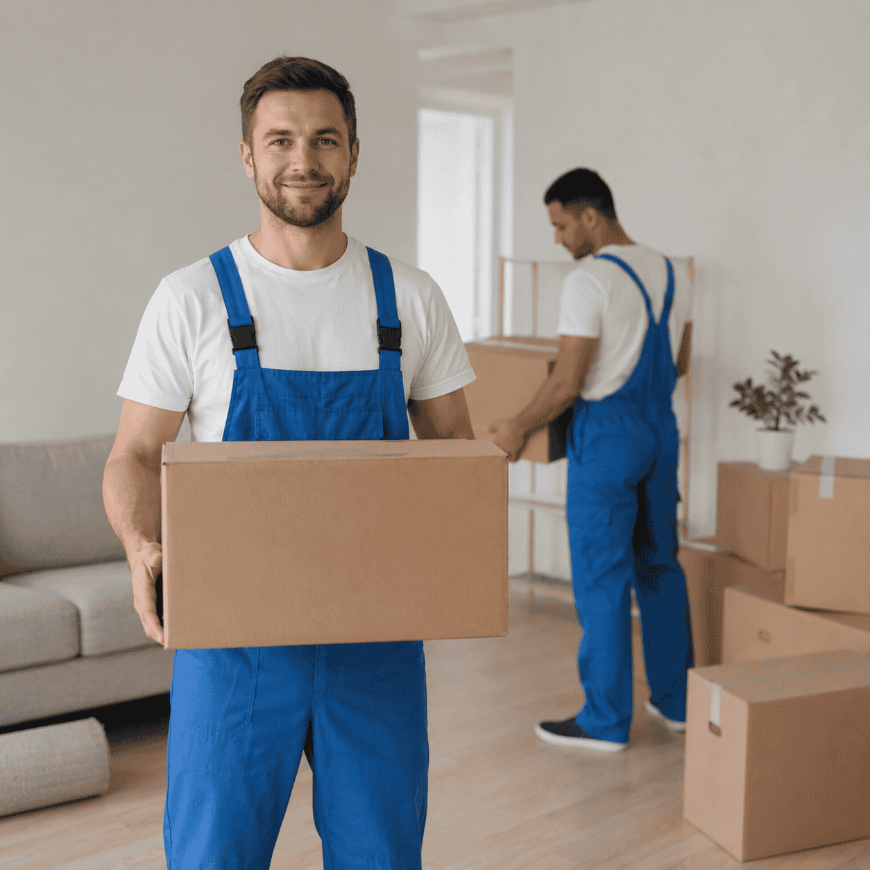Solent Movers team moving furniture in Berkshire