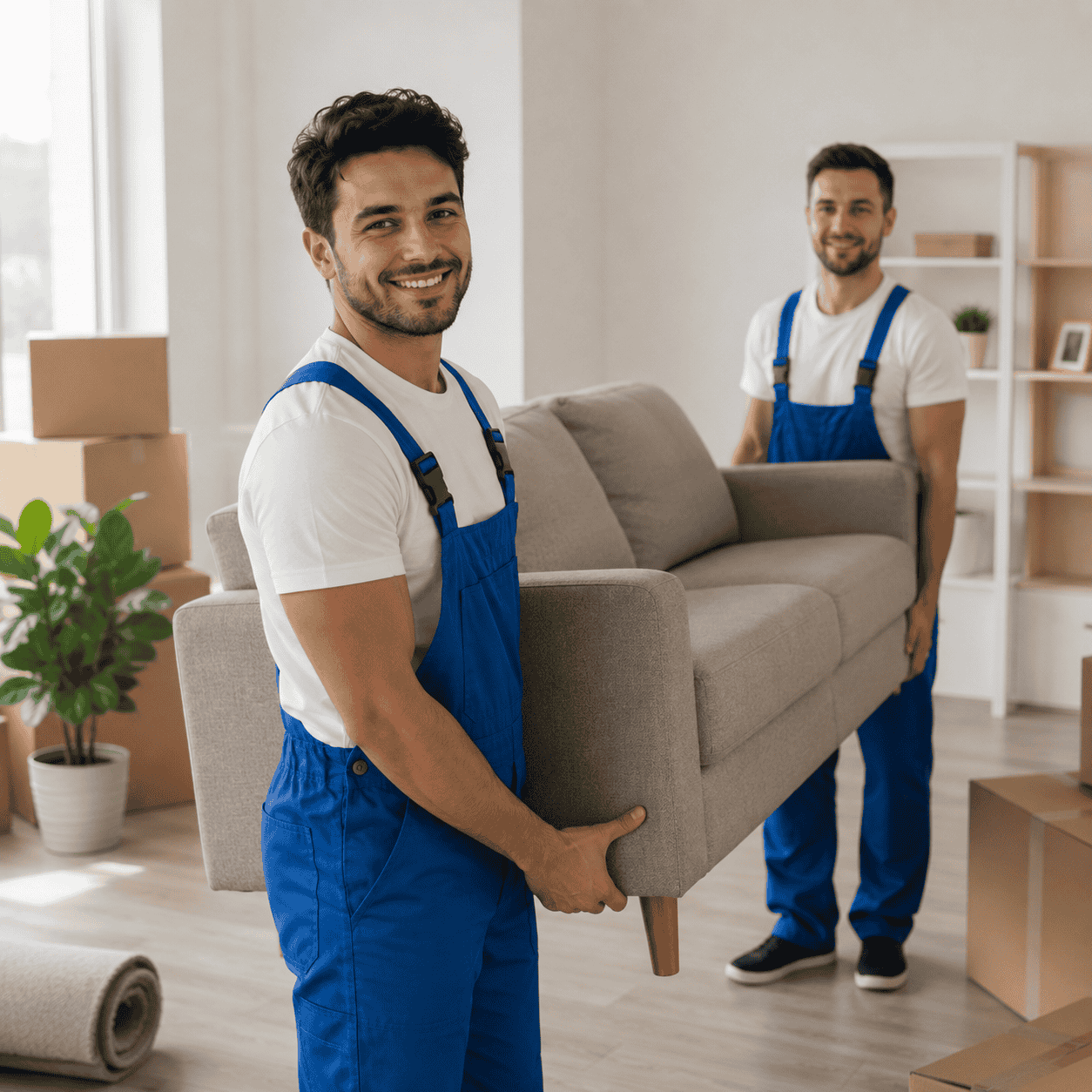 Solent Movers team moving furniture in Ascot