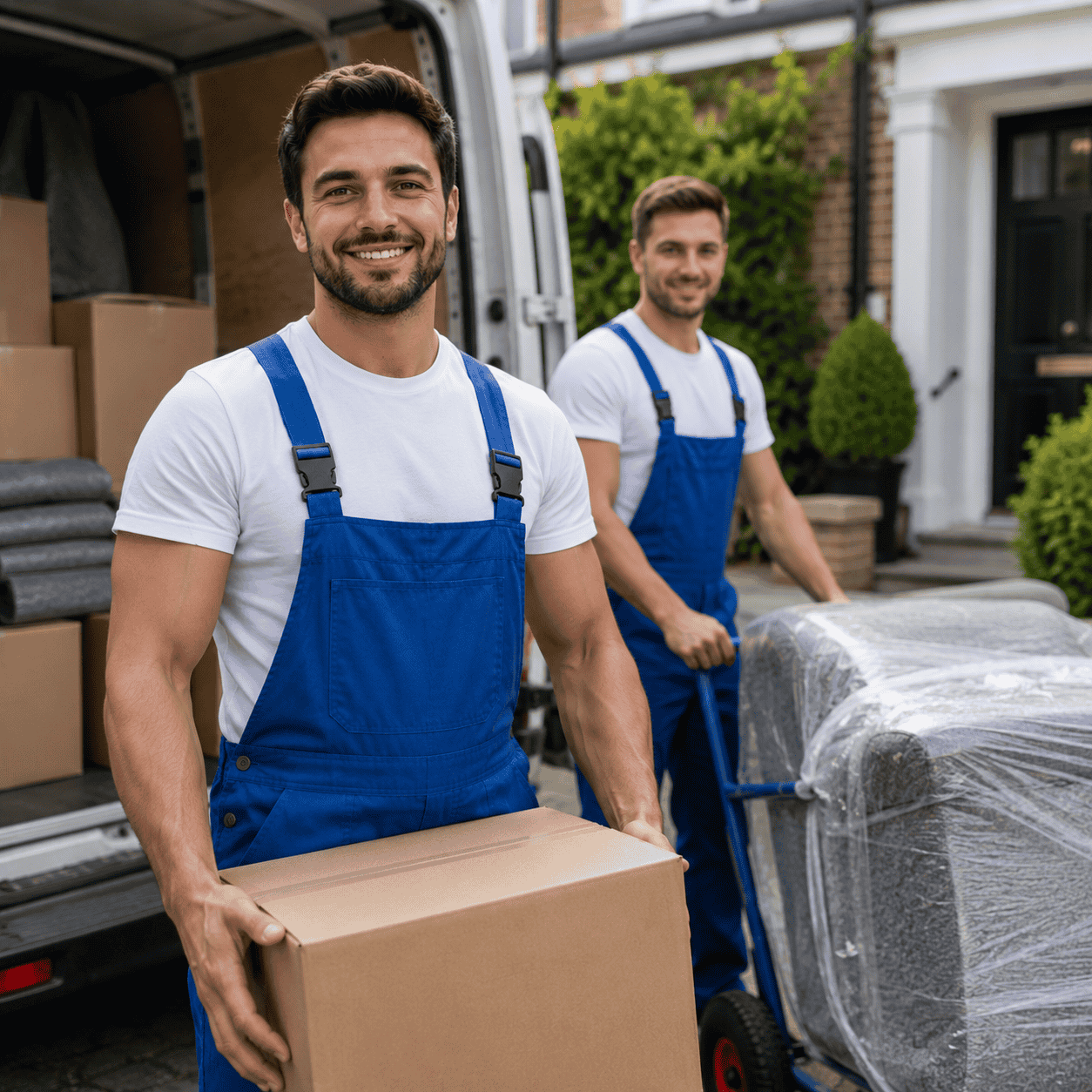 Solent Movers team moving furniture in Surrey