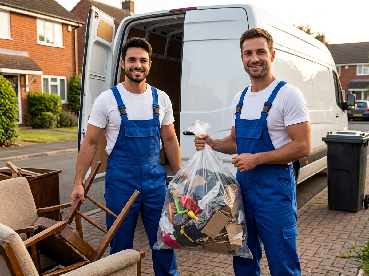 Rubbish removal team clearing waste in Totton