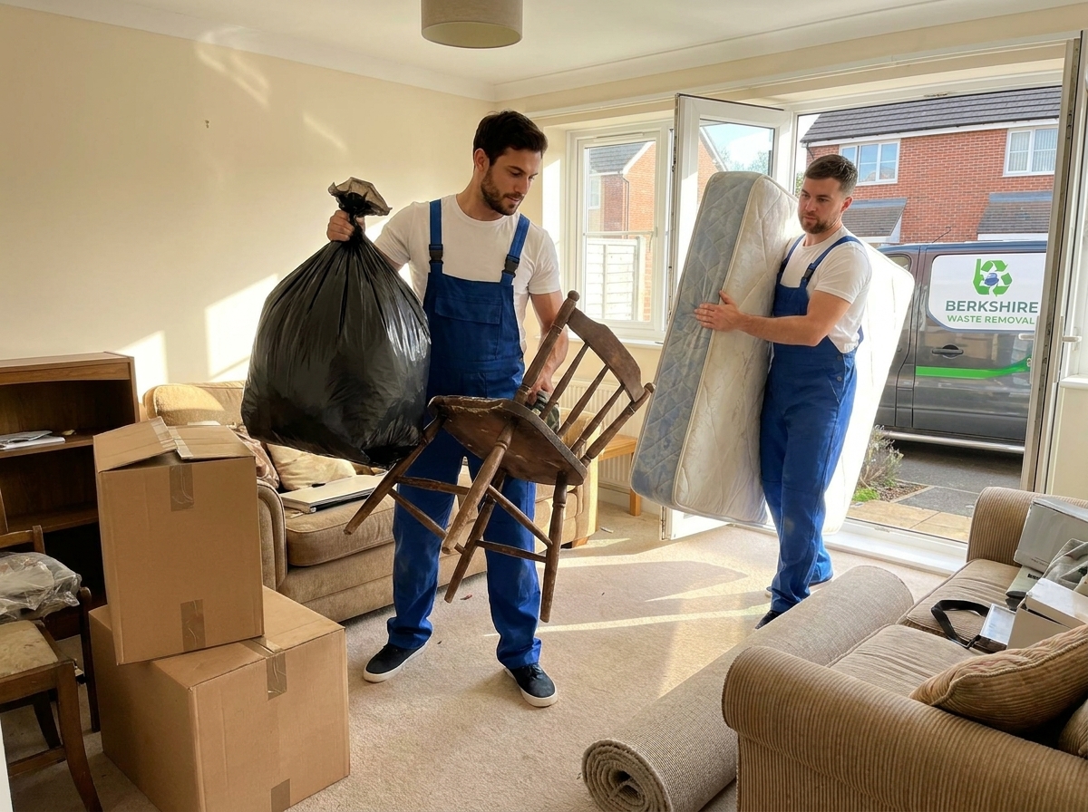 Rubbish removal team clearing waste in Berkshire