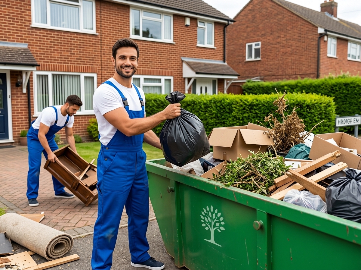 Solent Movers team collecting rubbish in Hedge End