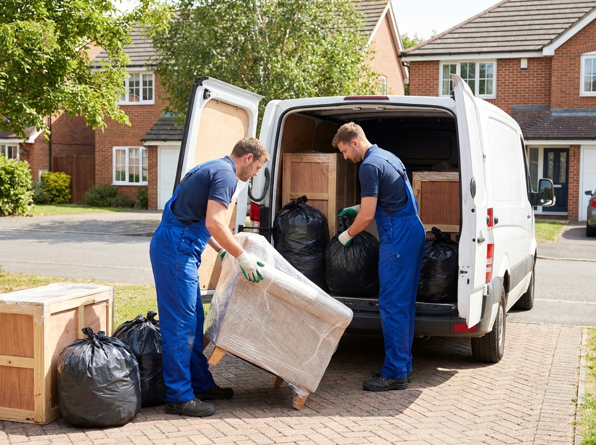 Rubbish removal team clearing waste in Ascot